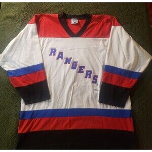 Vintage 90s New York Rangers "Jersey" Long Sleeve Shirt Brian Leetch NHL LARGE
